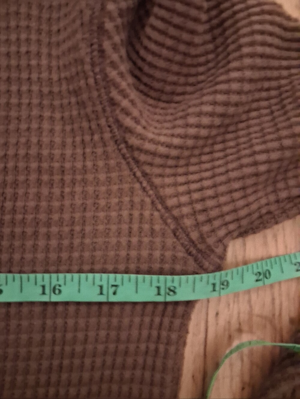Madewell S Brown Shirt Top Split Neck Long Sleeve Waffle Goblin Granola Cabin - Picture 7 of 8